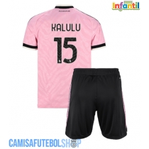 Camisa de time de futebol Juventus Pierre Kalulu #15 Replicas 2º Equipamento Infantil 2026-27 Manga Curta (+ Calças curtas)
